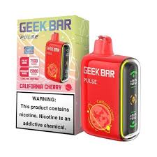 Geek Bar Pulse 15000 California Cherry – Disposable Vape | Up to 15,000 Puffs | 5% Nic Salt | Bold Cherry Flavor | Dual Mode (Turbo & Regular) | Dual Mesh Coil | Rechargeable | LED Display
