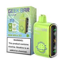 Geek Bar Pulse 15000 Sour Apple Ice – Disposable Vape | Up to 15,000 Puffs | 5% Nicotine | Dual Mode (Turbo & Eco) | Sour Green Apple with Menthol | LED Display | USB-C Rechargeable