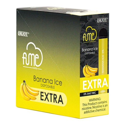Fume Extra 1500 Puffs – Banana Ice Disposable Vape | 10 Count Box | Long-Lasting Flavor, Pre-Filled & Ready to Use | Smooth Banana & Cool Menthol Blend
