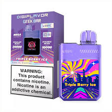 Geek Bar Pulse 20000 Triple Berry Ice – Disposable Vape | Up to 20,000 Puffs | 5% Nicotine Salt | Mixed Berry Menthol Flavor | Dual Mode (Turbo & Eco) | Smart Display | USB-C Rechargeable
