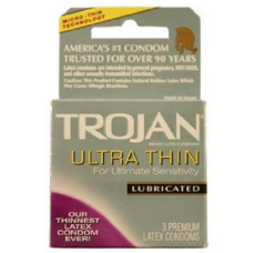 Trojan Ultra Thin Condoms 6 Count – Grey Box – Premium Latex Condoms for Men – Thinner for Enhanced Sensitivity – Lubricated, Classic Fit – Trusted Protection – 6/8