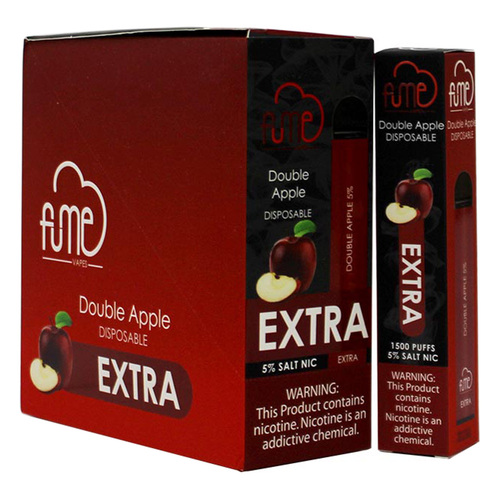 Fume Extra 1500 Puffs Disposable Vape - Double Apple Flavor - 10 Pack | Long-Lasting, Ready to Use, Compact & Flavorful E-Cigarette Alternative | No Charging Needed
