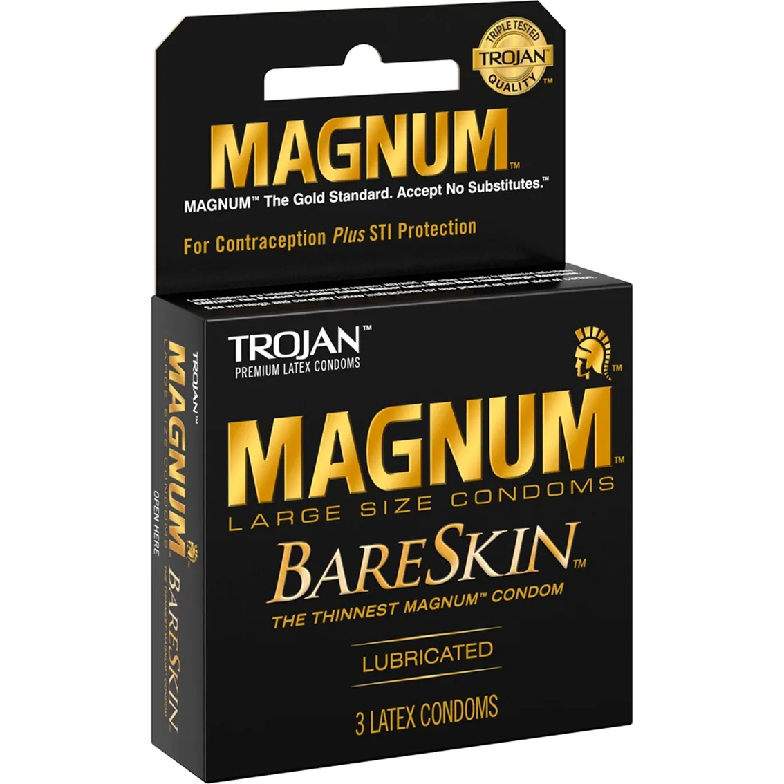 Magnum Bareskin Condoms – Ultra-Thin Large-Sized Latex Condoms – Enhanced Sensitivity with a Roomier Fit – Premium Protection, Silky Smooth Feel & Trusted Magnum Quality