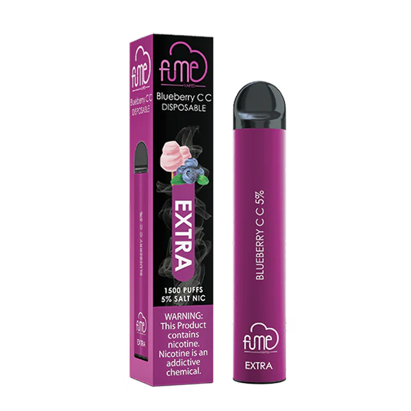 Fume Extra 1500 Puffs – Blueberry CC Disposable Vape | 10 Count Box | Sweet Blueberry with Cool Menthol Finish | Pre-Filled, 5% Nicotine, Long-Lasting Flavor