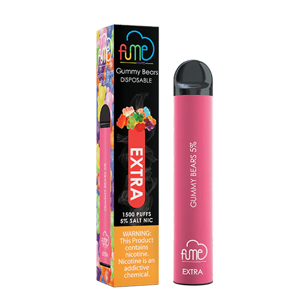 Fume Extra 1500 Puffs – Gummy Bear Disposable Vape | 10 Count Box | Sweet & Fruity Candy Flavor | Pre-Filled, 5% Nicotine, Long-Lasting Disposable Vapes