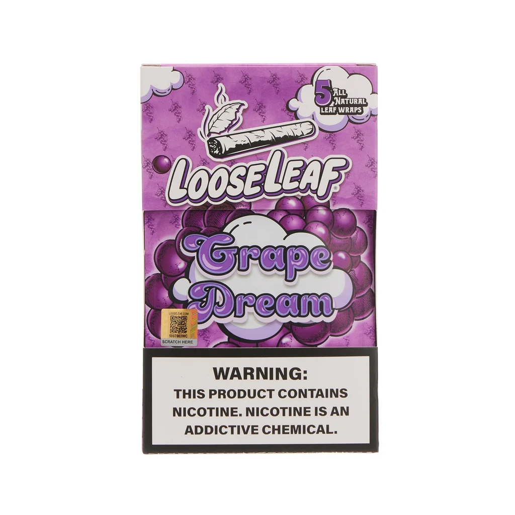 Looseleaf Purple Dream Wrap – Premium Fronto Leaf, Bold Grape Flavor, Smooth Burn, Natural Tobacco, Resealable Pouch, Hand-Selected Leaves