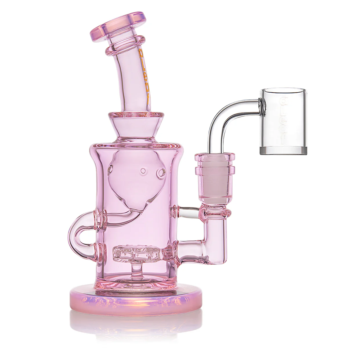 Aleaf Color UFO Perc Recycler Dab Rig – Pink | Compact Borosilicate Glass Concentrate Rig with UFO Percolator & Recycler System | Smooth Hits with Stylish Pink Finish