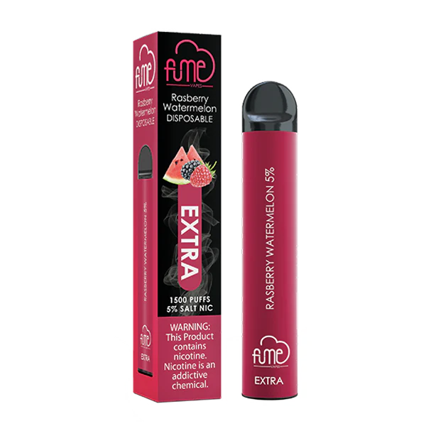 Fume Extra 1500 Puffs – Raspberry Watermelon Disposable Vape | 10 Count Box | Juicy Raspberry & Watermelon Flavor | Pre-Filled, 5% Nicotine, Long-Lasting Disposable Vape