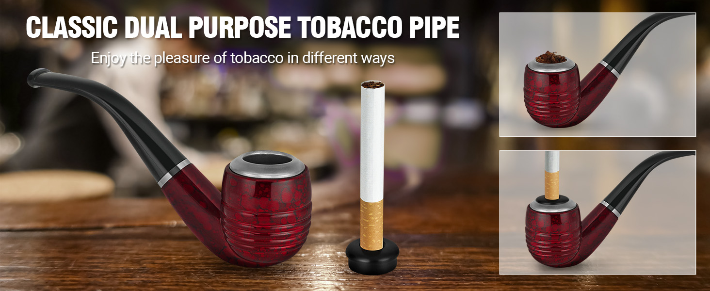 Tobacco Pipe Set – Classic Smoking Pipes with Accessories | Complete Kit with Cleaning Tools, Filters & Gift Box | Reusable, Heat-Resistant, Easy to Use