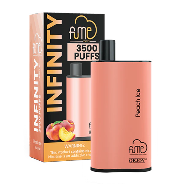 Fume Infinity 4500 Puffs – Peach Ice Disposable Vape | 5 Count Box | Juicy Peach & Menthol Flavor | 5% Nicotine | Long-Lasting, Pre-Filled Vape Device