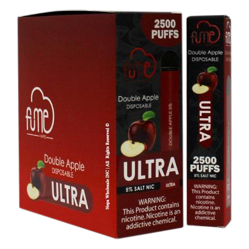 Fume Ultra 2500 Puffs Double Apple – 10 Count | Disposable Vape Pen | Long-Lasting E-Cigarette | Strong Flavor | Portable Nicotine Vaporizer | Smooth Draw & Leak-Resistant Design