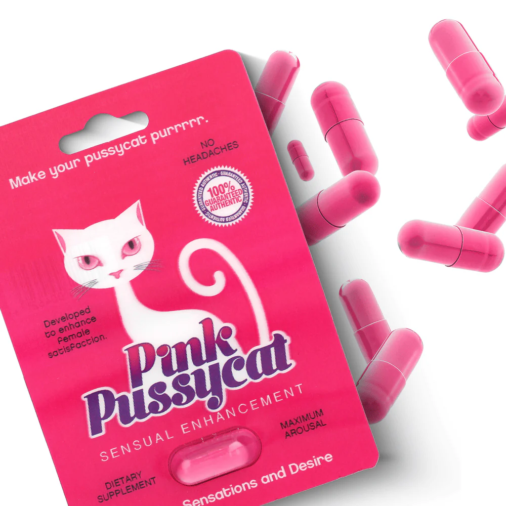 Pink Pussycat Female Enhancement Pill – Fast-Acting Libido Booster for Women – Supports Arousal, Sensitivity & Mood – Herbal Supplement – Single Capsule