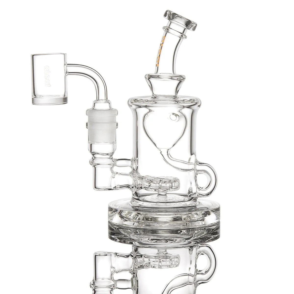 Aleaf Color UFO Perc Recycler Dab Rig – Black | Compact Borosilicate Glass Rig with UFO Percolator & Recycler Function | Smooth-Hitting Dab Rig for Wax & Oils