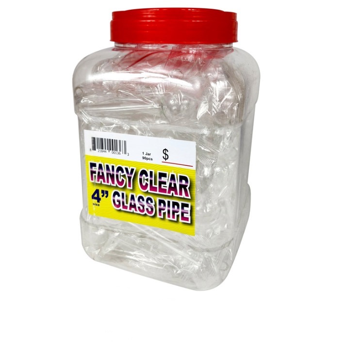 Inch Clear Glass Oil Burner Pipes – 90 Count Jar | Heat-Resistant Borosilicate Glass | Compact & Durable | Bulk Smoking Accessories for Shops or Personal Use | Model 55765