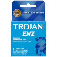 Trojan ENZ Condoms 6 Count – Classic Straight Fit Latex Condoms for Men – Lubricated for Comfort – Premium Protection & Reliability – Individually Wrapped