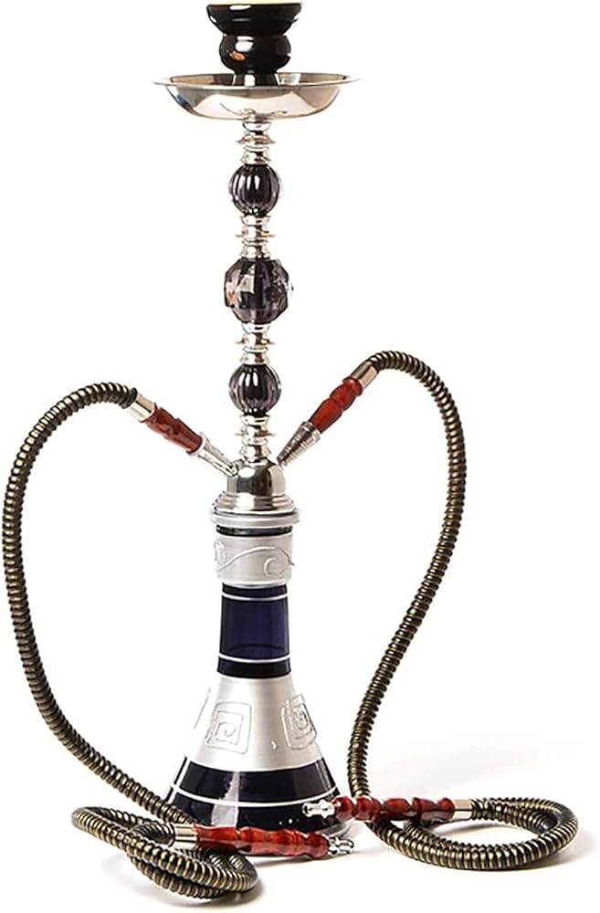12" Aluminum Double Tree Water Pipe – Durable Dual-Chamber Hookah | Sleek Blue Design | Includes Box #11 | Model AL2057BL