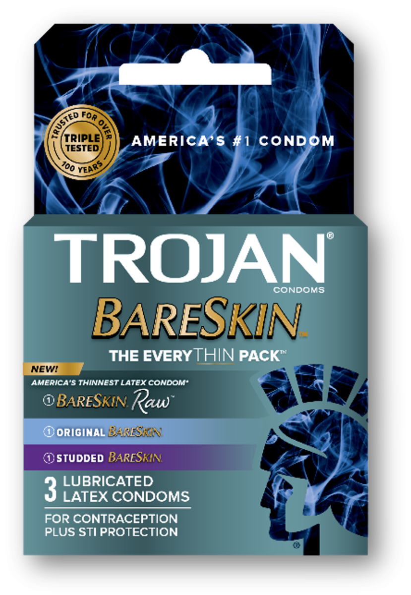 Trojan BareSkin Condoms 6 Count – Ultra Thin Latex Condoms for Enhanced Sensitivity – Lubricated, Classic Fit – Trusted Protection – Premium Feel – 1/8