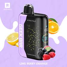 Geek Bar Pulse 25000 Puff Disposable Vape – Lime Berry Orange Flavor – Rechargeable E-Cigarette with Smart Display & Dual Mesh Coil – Zesty Citrus & Berry Blend – Leakproof & Authentic Design