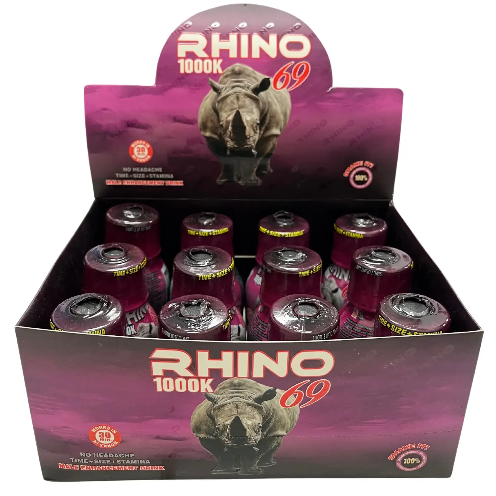 Rhino 69 1000K Liquid Shot – Extra Strength Male Enhancement Drink – Fast-Acting Herbal Formula for Stamina, Energy & Performance – 1oz Shot Supplement for Men