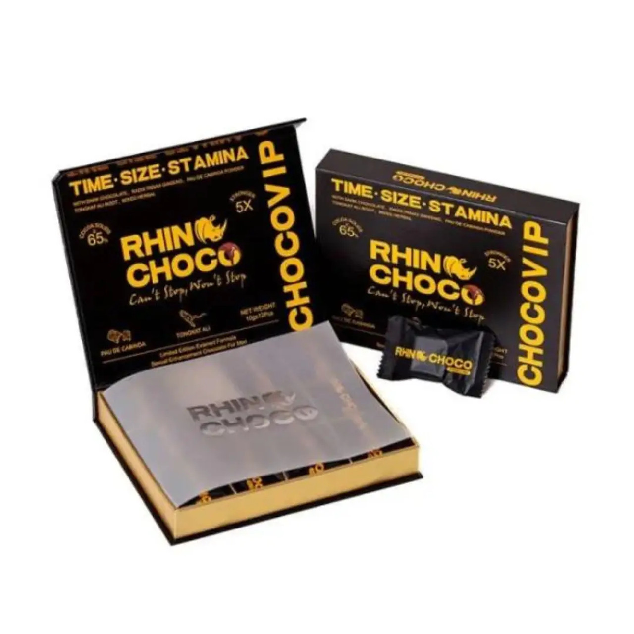 Rhino Choco VIP – Male Enhancement Supplement – Chocolate Flavored Performance Booster for Stamina, Energy & Confidence – Fast-Acting Herbal Formula – 1 Dose