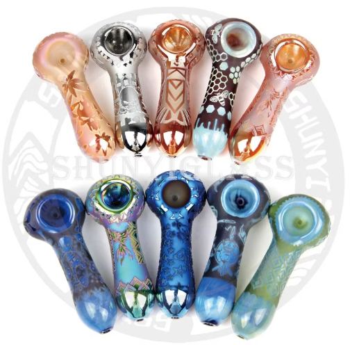Glass Pipes 4-Inch – 90 Count Bulk Jar – Hand Blown Glass Smoking Pipes for Dry Herbs – Durable, Portable, and Heat-Resistant – Perfect for Smoke Shops & Resale – Assorted Designs