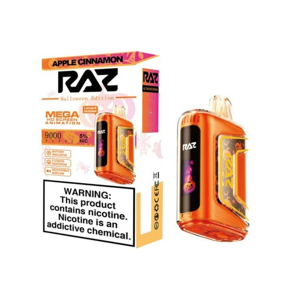Raz TN 9000 Puff Disposable Vape – Apple Cinnamon Flavor | Spiced Apple Blend – 9000 Puffs, Rechargeable, Pre-Filled E-Liquid | Smooth Nicotine Hit | Premium Disposable Vape Pen for Adults