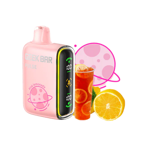 Geek Bar Pulse 15000 Pink Lemonade – Disposable Vape | Up to 15,000 Puffs | 5% Nic Salt | Refreshing Pink Lemonade Flavor | Dual Mode (Turbo & Regular) | Dual Mesh Coil | Rechargeable | LED Display