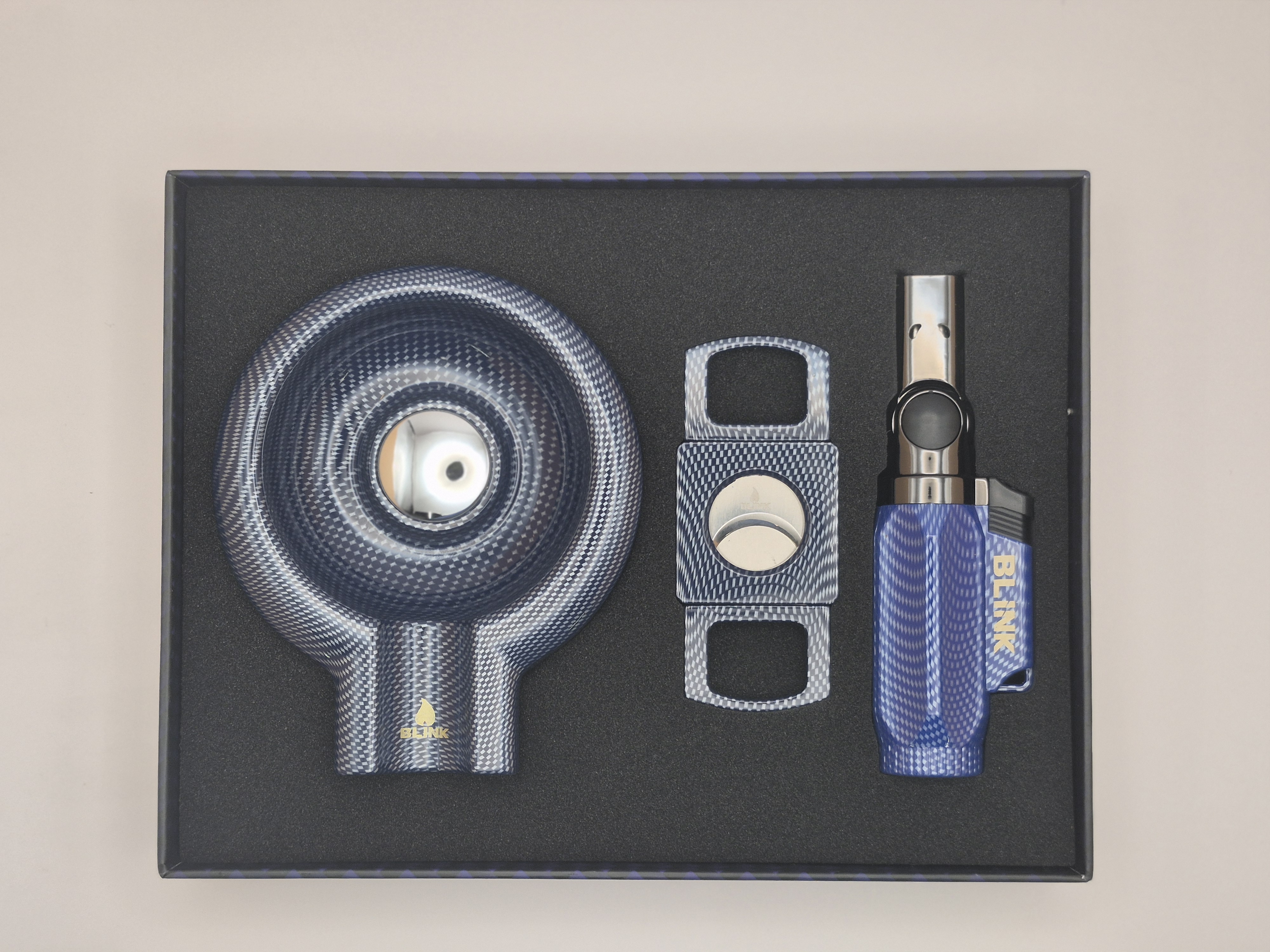Carbone Premium Cigar Cutter – All-in-One Torch, Ashtray, and Cutter, High-Quality Stainless Steel (Item: 14451)