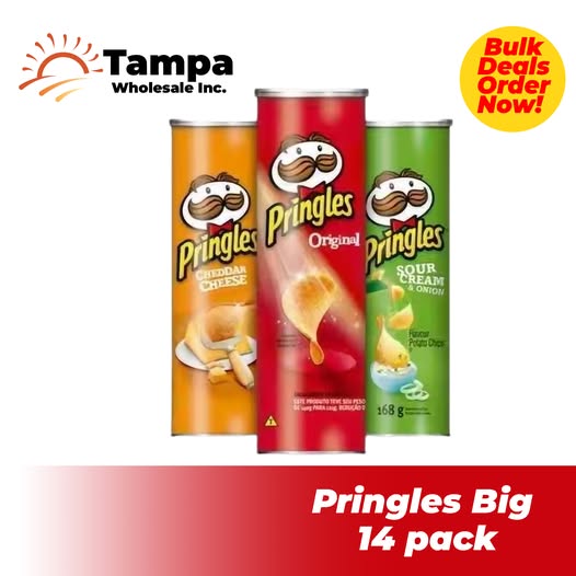 Pringles Potato Crisps Chips Variety Pack – Big 14-Pack – Assorted Flavors, Stackable Snack Cans, Crunchy & Flavorful Chips for Parties, Lunches, Travel & Sharing
