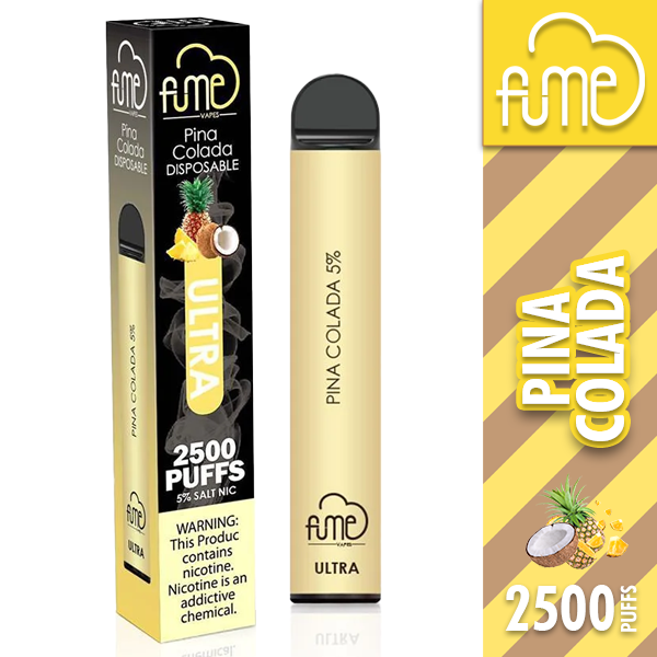 Fume Ultra 2500 Pina Colada – Disposable Vape | 10 Pack | 2500 Puffs Each | Tropical Pineapple & Coconut Flavor | 5% Nicotine Salt | Long-Lasting Battery | Ready-to-Use Vaporizer