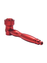 12" Aluminum Water Pipe – Red | Durable Straight Tube Design | Lightweight Metal Construction | Smooth Smoking Experience | Model AL2104RE