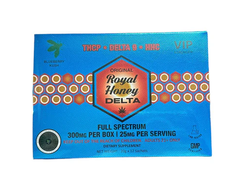 Royal Honey Delta 9 – Blueberry Kush Infused – 10mg Delta-9 THC Per Serving – Natural Relaxation & Mood Support – Premium Hemp Extract Honey – 1oz Bottle