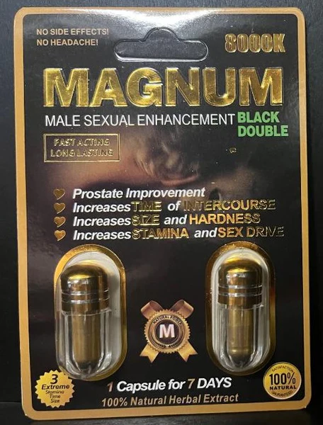 Magnum 8000K Male Enhancement Pill – Extra Strength Performance Supplement for Men – Boosts Stamina, Energy & Endurance – Fast-Acting Herbal Capsule – 1 Count