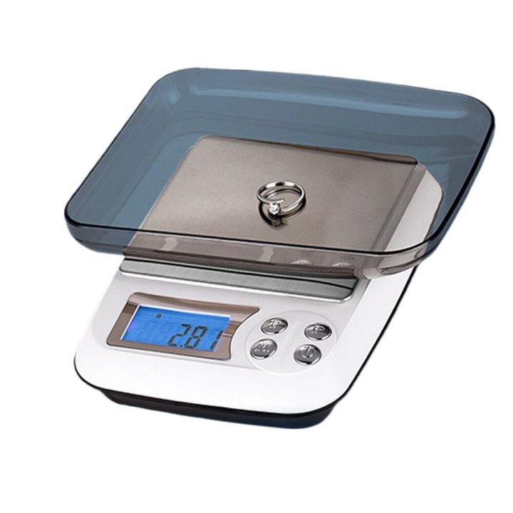 Red Digital Jewelry Scale – 3 Inch Pocket Size | Precision 0.01g Accuracy | Mini Gram Scale for Gold, Gems, Herbs, Powders | LCD Display, Tare Function, Backlit