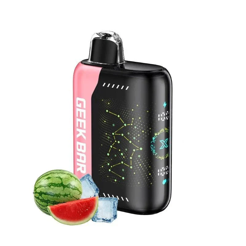 Geek Bar Pulse X 25000 Watermelon Ice – Disposable Vape | Up to 25,000 Puffs | Dual Mesh Coil | Turbo & Eco Modes | 5% Nicotine Salt | Crisp Watermelon Menthol Flavor | Rechargeable | LED Display