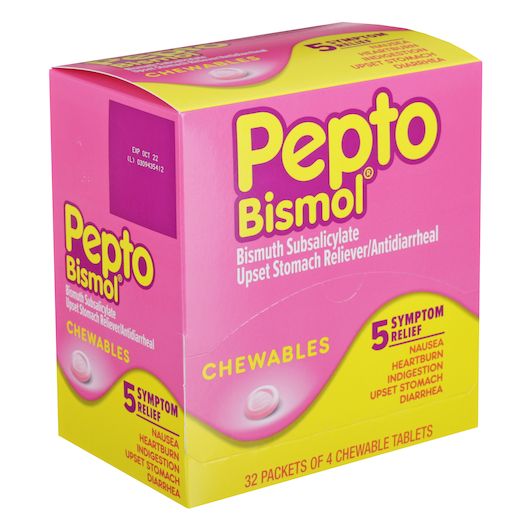 Pepto Bismol Caplets – 32 Count – Fast Relief for Nausea, Heartburn, Indigestion, Upset Stomach, and Diarrhea – Original Formula Digestive Support Tablets