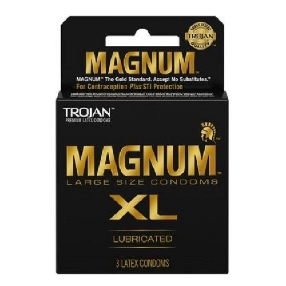 Trojan Magnum Condoms 6 Count – Large Size Latex Condoms for Men – Classic Regular Fit – Lubricated for Comfort – Black Box – Premium Protection – Individually Wrapped