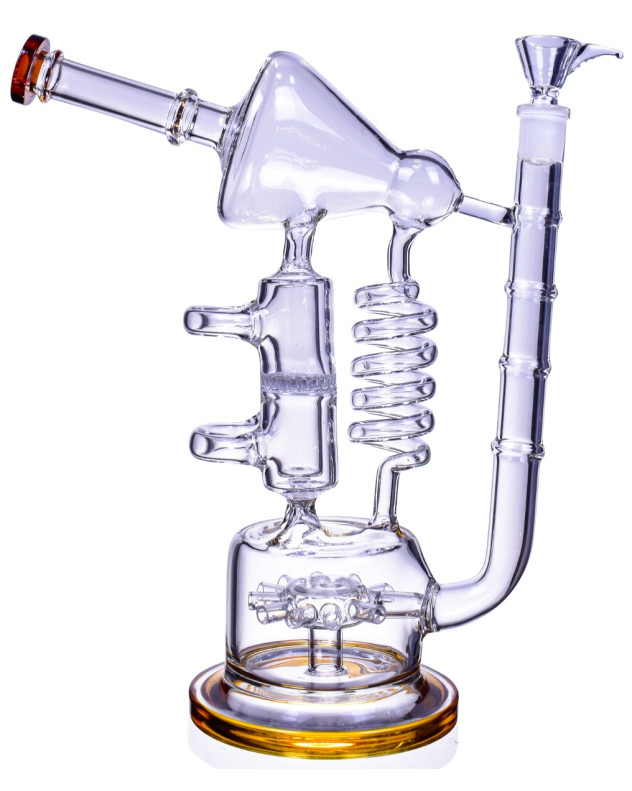 13" Microscope Perc Water Pipe – Unique Percolator Design | Premium Glass Smoking Pipe | Smooth Filtration | Durable & Easy to Clean | Model AL2099