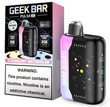 Geek Bar Pulse X 25000 Strawberry Watermelon – Disposable Vape | Up to 25,000 Puffs | 5% Nic Salt | Juicy Strawberry & Watermelon Flavor | Dual Mesh Coil | Turbo & Eco Modes | Rechargeable | LED Display