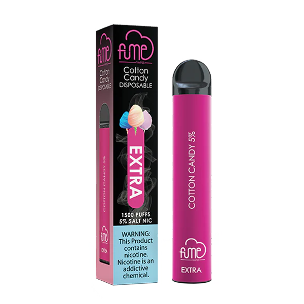 Fume Extra 1500 Puffs  Cotton Candy Disposable Vape | 10 Count Box | Sweet Candy Flavor | Pre-Filled, 5% Nicotine, Long-Lasting Disposable Vape