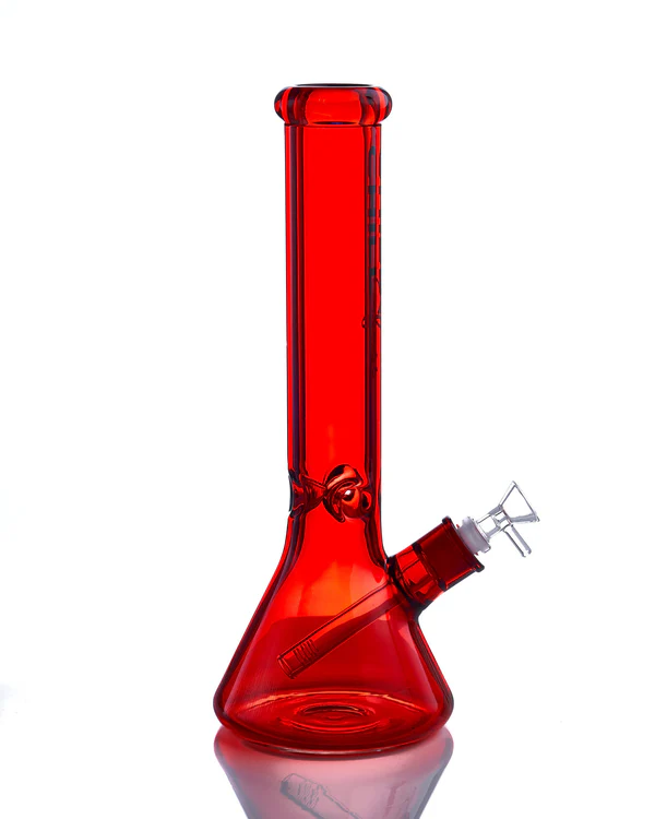 8.5" The Tribal Beaker Glass Water Pipe – Red (AL6221RE) | Classic Borosilicate Beaker Bong with Tribal Design | Durable & Smooth-Hitting for Dry Herb or Wax