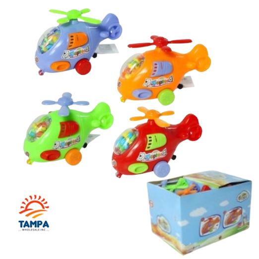 Pull Line Airplane Toy with Candy – GM Toy Candy Wind-Up Flying Jet Toy for Kids – Candy-Filled Party Favor, Birthday Gift, Stocking Stuffer, Easter Basket Toy, Bulk Wholesale Pack