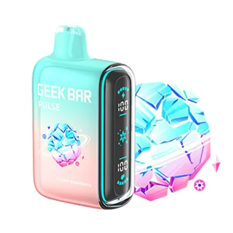 Geek Bar Pulse 15000 Puff Disposable Vape – Frozen Strawberry Flavor – Rechargeable E-Cigarette with Dual Mesh Coil – Icy Sweet Berry Blend – Leakproof & Authentic Design