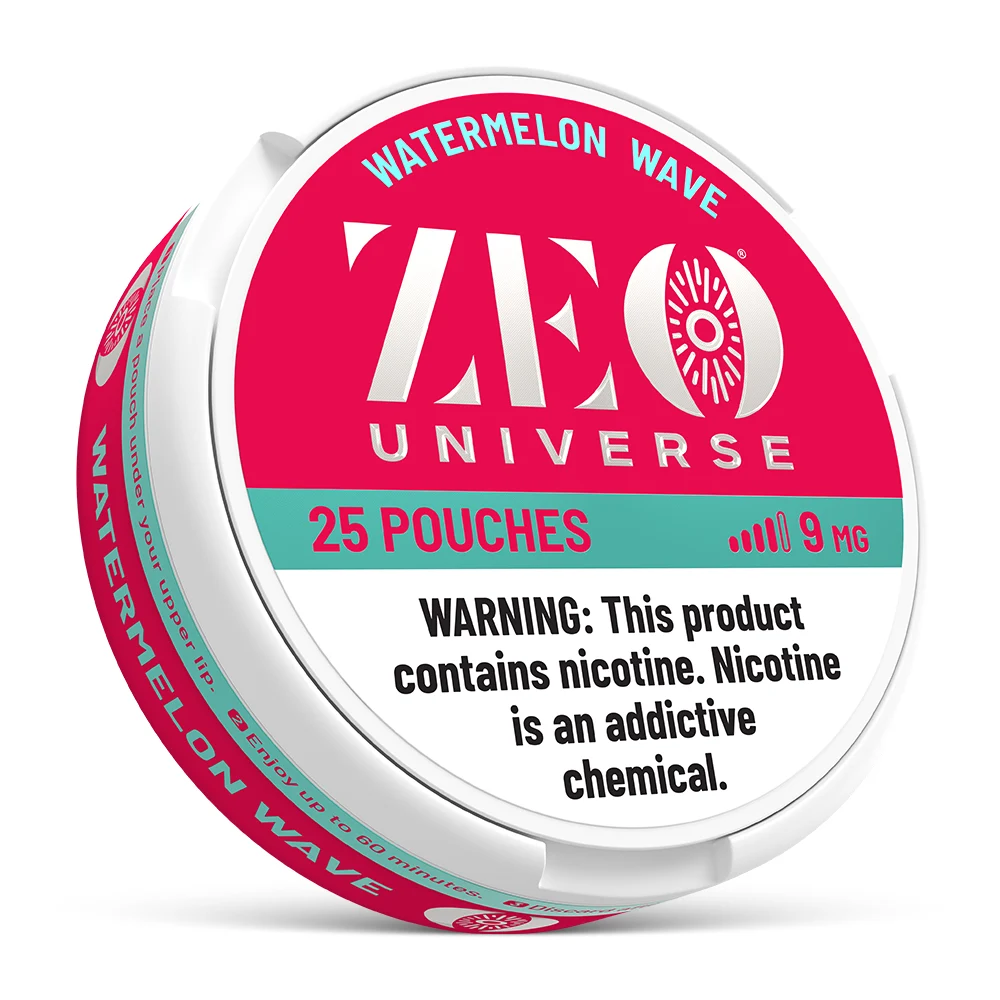 Zeo Watermelon Wave 9mg Nicotine Pouches – Extra Strength, Juicy Watermelon Flavor – Tobacco-Free, Smokeless, Spit-Free – 15 Pouches Per Can for Bold, Fruity Nicotine Satisfaction