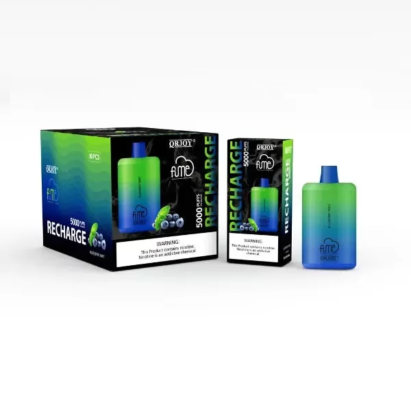Fume Recharge  Puffs – Blueberry Mint Disposable Vape | Rechargeable | Sweet Blueberries & Cool Mint Flavor | 5% Nicotine | Long-Lasting Vape Device