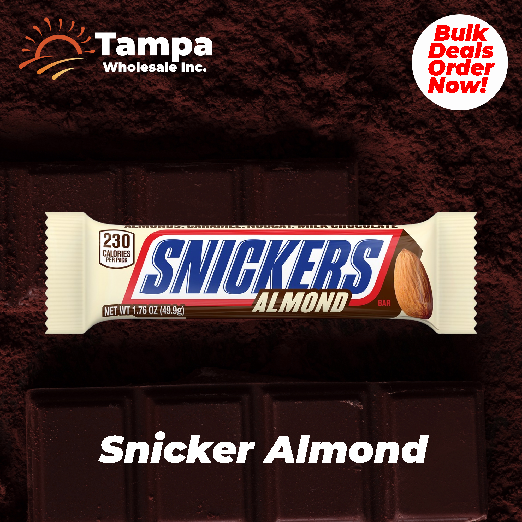 SNICKERS Almond Chocolate Candy Bar, 1.6 oz – Packed with Crunchy Almonds, Caramel & Nougat – Classic Snacking & Gifting Treat