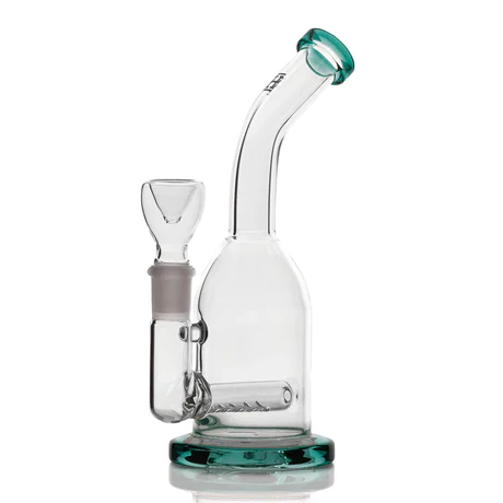 8" "The Essential" Glass Water Pipe – Smoke Green (AL1033GR) | Compact Borosilicate Bong with Fixed Downstem | Stylish & Durable for Dry Herb or Concentrate Use