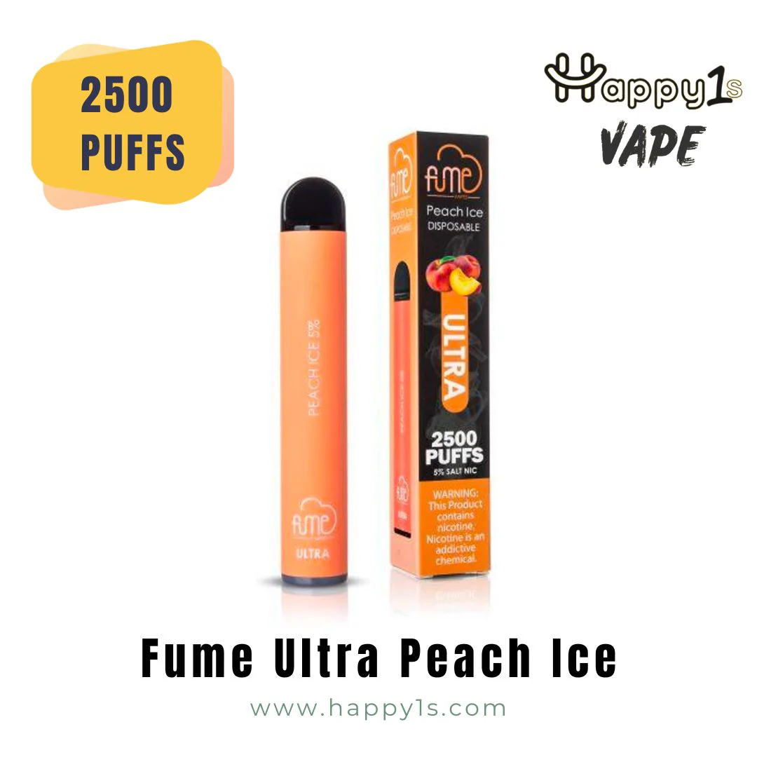 Fume Ultra 2500 Peach Ice – Disposable Vape | 10 Count Pack | 2500 Puffs Each | 5% Nicotine | Sweet Peach with Cool Ice Finish | Long-Lasting Battery | Authentic Disposable Vaporizer