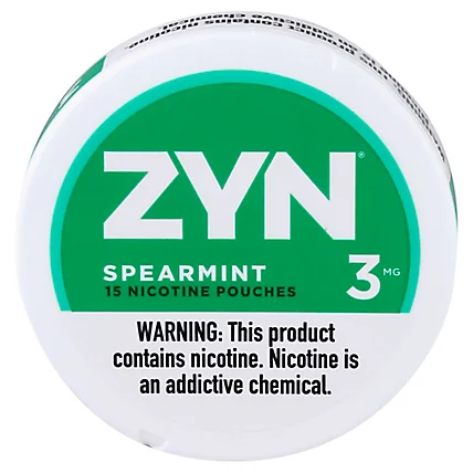 Zyn 3 mg Spearmint Nicotine Pouches – Mild Spearmint Flavor, Tobacco-Free, Discreet & Convenient