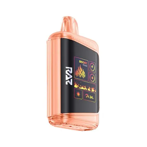 RAZ LTX Georgia Peach 25K Disposable Vape – 25,000 Puffs, Dual Mesh Coil, 5% Nicotine, Rechargeable Vape with Turbo Mode & LED Smart Display – Sweet & Juicy Peach Flavor